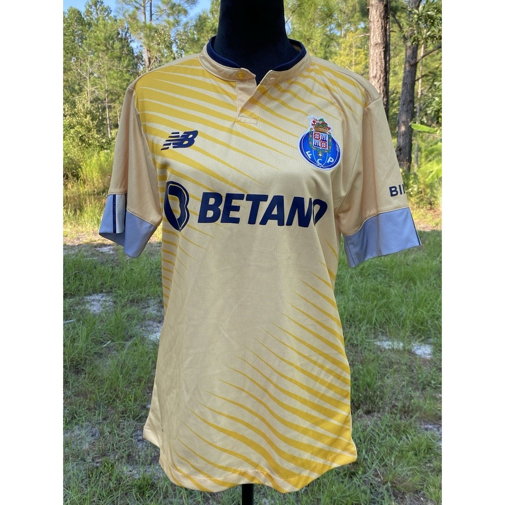 New Balance Shirt  FC Porto Fabio Fernandes  #3 Jersey Large Yellow Soccer